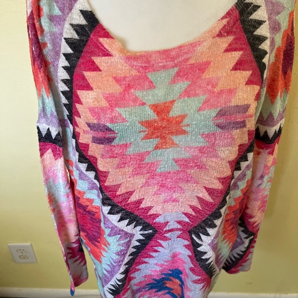 Luna Chic Colorful Geometric Pattern Sweater size medium - Picture 3 of 8